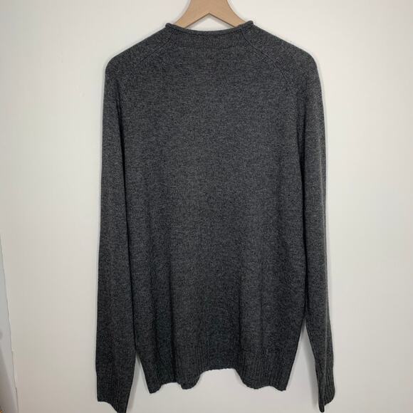 Naadam Mockneck Wool Blend Sweater Men Grey XL Cashmere Wool - Picture 2 of 15